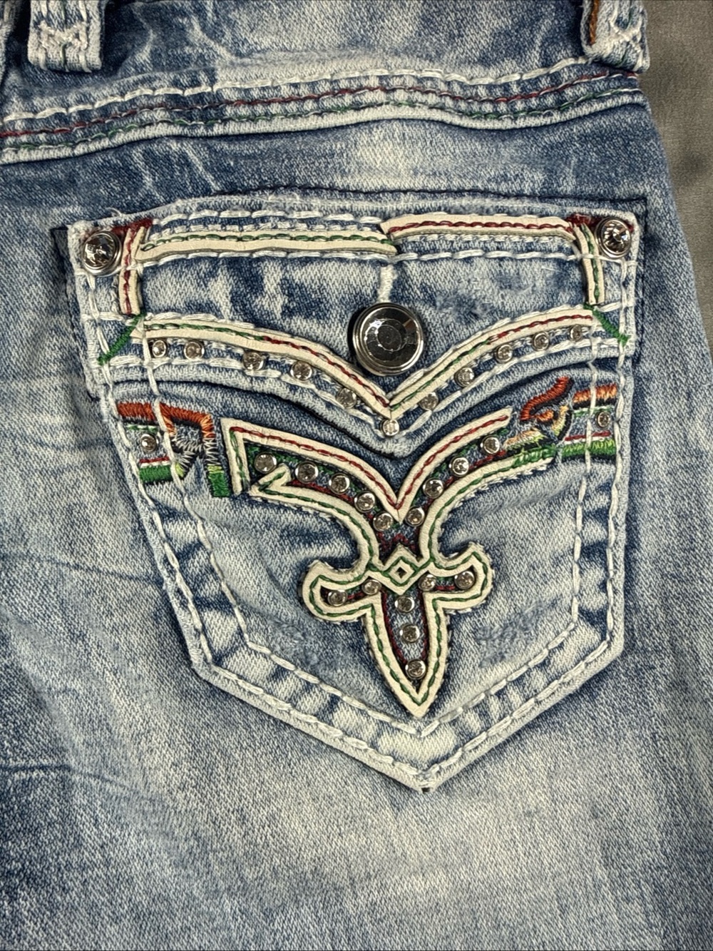 Rock Revival Women’s Light Blue Embroidered Back Pocket Jeans - Picture 3 of 16